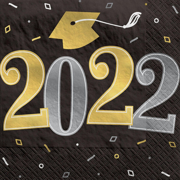 Graduation Beverage Napkins, Congrats 2022 Grad, 40 Count
